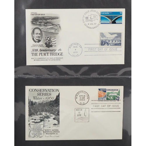 2256 - Blue ring-binder containing American 1945 commemorative covers including a cover of the atomic bomb ... 