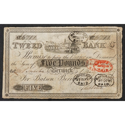 2215 - Tweed Bank white five pound note, dated 1st May 1839