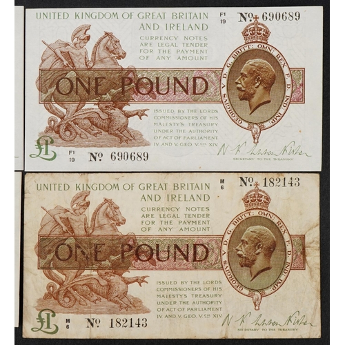 2217 - Four George V United Kingdom of Great Britain & Northern Ireland banknotes comprising one ten shilli... 