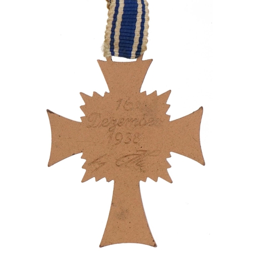 2580 - German military World War II Mother's Cross with ribbon