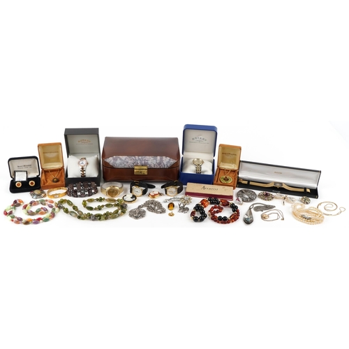 3387 - Vintage and later jewellery and jewellery boxes including jewelled brooches, cameo style brooches an... 