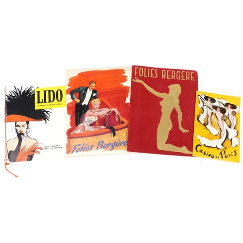 2312 - Group of four vintage French theatre programmes including Lido on the Champs-Élysées, Casino de Pari... 