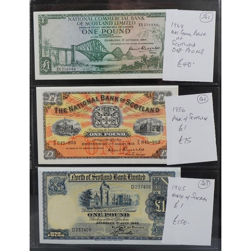 2229 - Vintage banknotes to include North of Scotland Bank Limited 1945 one pound, National Bank of Scotlan... 