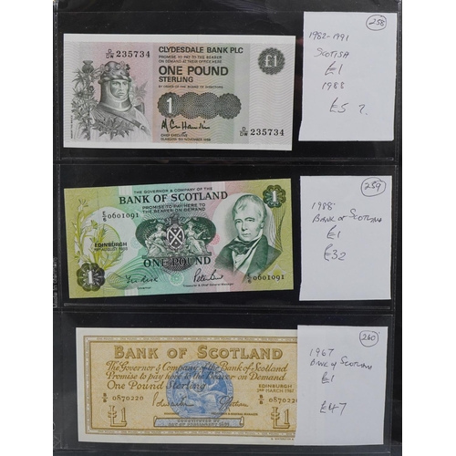 2229 - Vintage banknotes to include North of Scotland Bank Limited 1945 one pound, National Bank of Scotlan... 