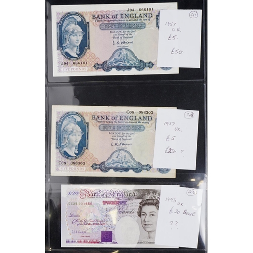 2232 - Vintage British banknotes to include a limited edition Year 2000 ten pound banknote serial number YR... 