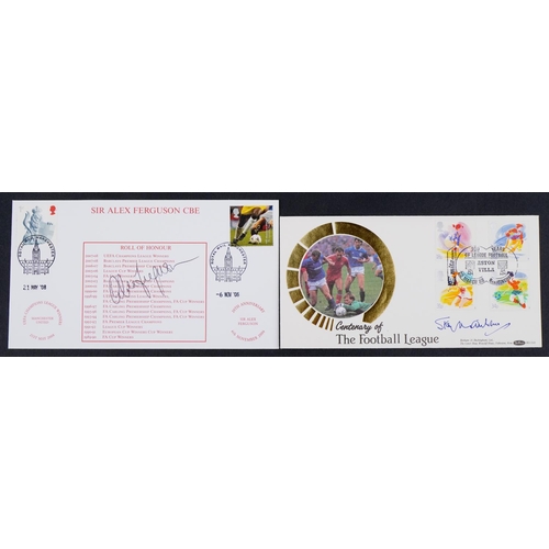 2394 - Two commemorative football covers, each signed, one by Alex Fergusson, dated 6th November 2006 and t... 