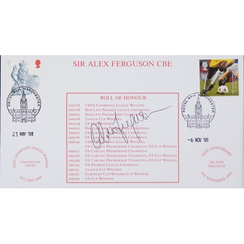 2394 - Two commemorative football covers, each signed, one by Alex Fergusson, dated 6th November 2006 and t... 