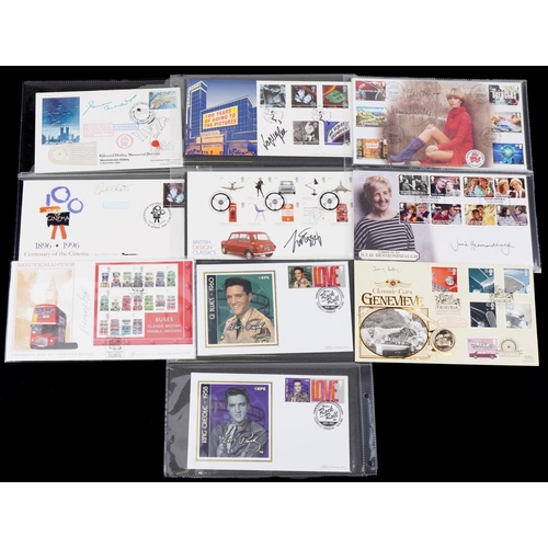 2225 - Commemorative stamp covers of television and film stars, some autographed, including autographed Jea... 