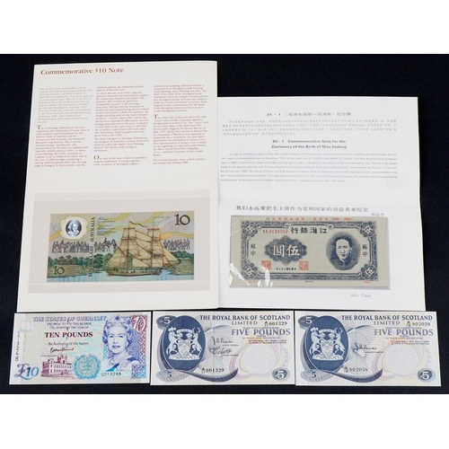 2227 - Selection of uncirculated banknotes comprising first Australian plastic note, 1988 ten dollar note, ... 