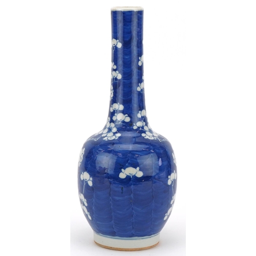 144 - Chinese blue and white porcelain bottle vase, late 19th/early 20th century, decorated with flowers, ... 