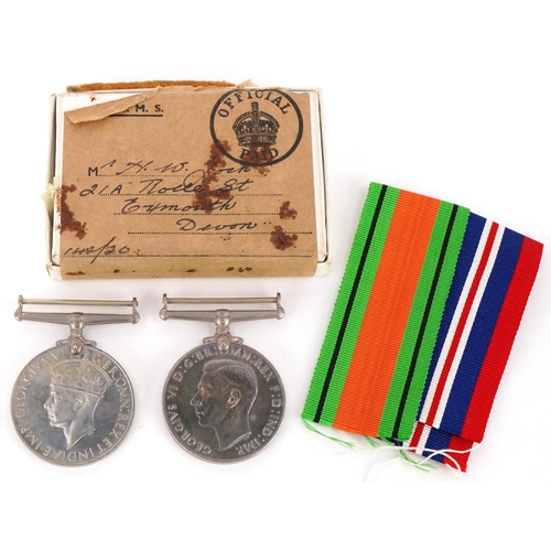 2518 - George VI British War medal 1939-1945 together with a George VI British Defence medal 1939-1945 fram... 