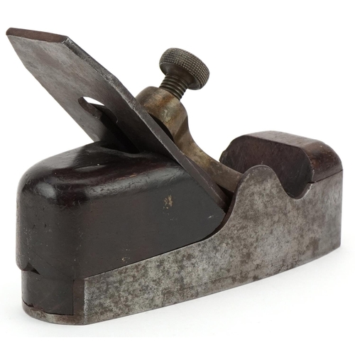 292 - Cast steel, brass and wood smoothing plane by I. Sorby, Sheffield, 19cm in length