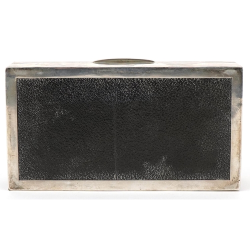 410 - Chinese silver cigarette box, mid 20th century, made in Hong Kong by Wai Kee, 4cm H x 17cm W x 9cm D