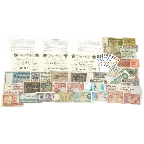 2249 - Quantity of world bank notes to include early 20th century German banknotes to include a 1923 fifty ... 