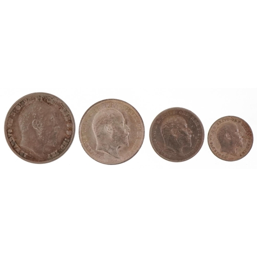 2083 - Edward VII 1902 cased Maundy set consisting of penny, two pence, three pence and four pence