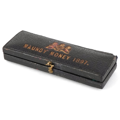 2082 - Cased set of Victorian 1897 Maundy money