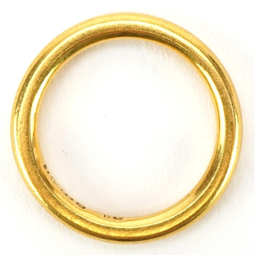 3170 - George V 22ct gold wedding band, Birmingham 1930, size I, 5.1g