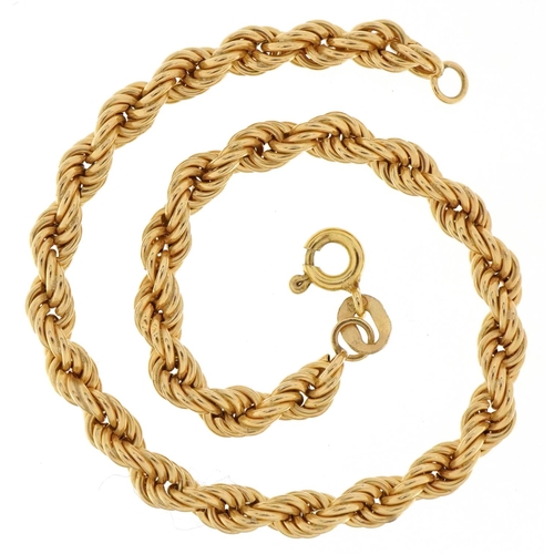 3033 - 9ct gold rope twist bracelet, 16cm in length, 3.0g