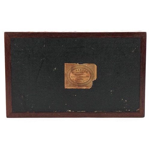 288 - Early 20th century Tunbridge Ware jewellery box by Thomas Barton, baring paper label to base, 5cm x ... 