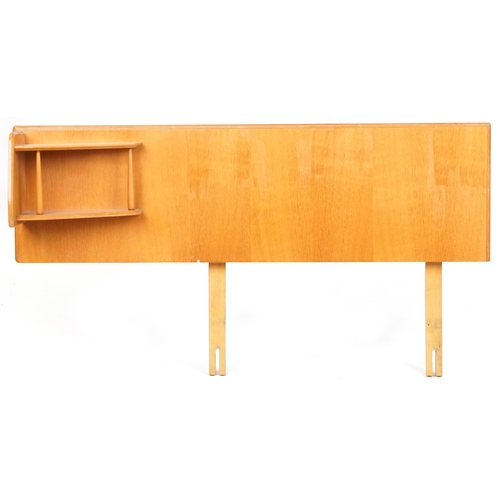 1004 - Mid 20th century G Plan golden oak bedroom suite comprising dressing table, chest of drawers, bedsid... 