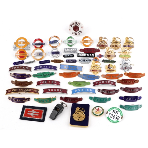 2465 - Group of enamelled railway badges and pins.