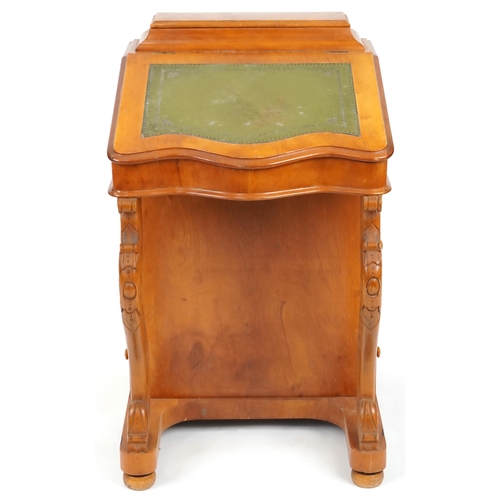 1056 - Late 20th century walnut Davenport desk, 86cm H x 54cm W x 60cm D