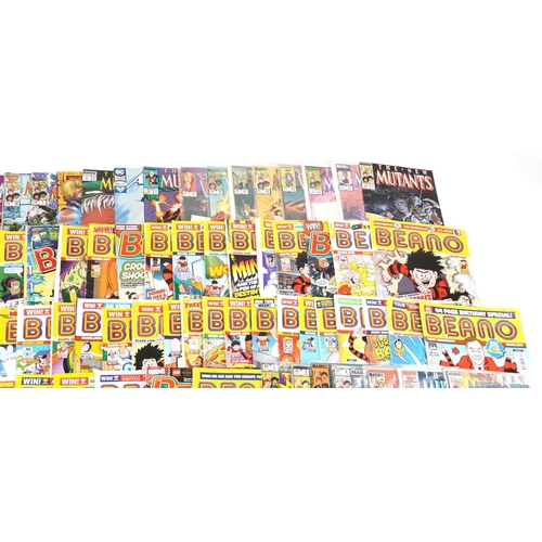 2306 - Large collection of vintage and later comics including The New Mutants, Factor, Star Wars and Beano