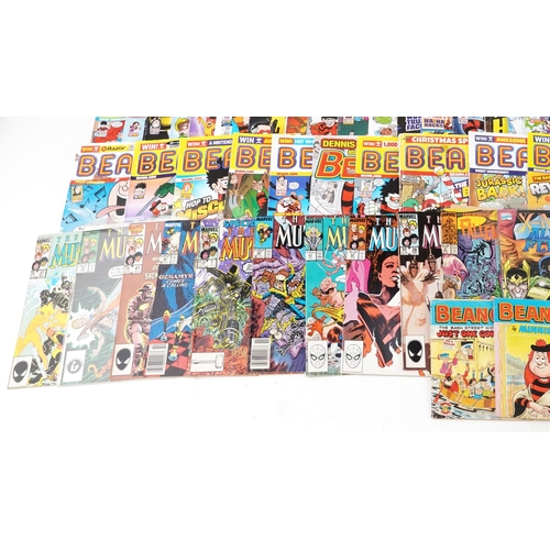 2306 - Large collection of vintage and later comics including The New Mutants, Factor, Star Wars and Beano