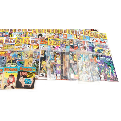 2306 - Large collection of vintage and later comics including The New Mutants, Factor, Star Wars and Beano