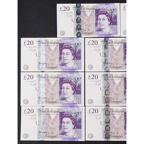 2236 - Eleven 2006 twenty pound notes with consecutive serial numbers KC17 616O93 - KC17 656103, in uncircu... 