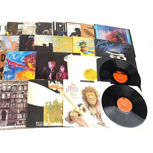 655 - Vinyl LP records including Thin Lizzy, Motorhead, AC/DC, Johnny Winter, Jimi Hendrix and Led Zeppeli... 