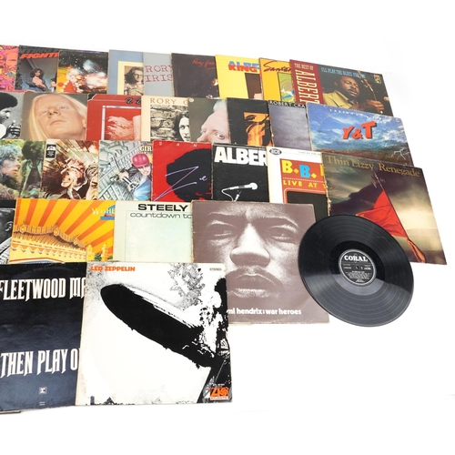 656 - Vinyl LP records including Led Zeppelin, Fleetwood Mac, Jimi Hendrix, Thin Lizzy, AC/DC, Wishbone As... 