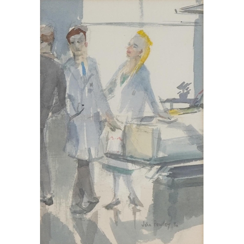 3631 - John Powley - Hospital scene, late 20th century British school, signed and 1986, framed and glazed, ... 