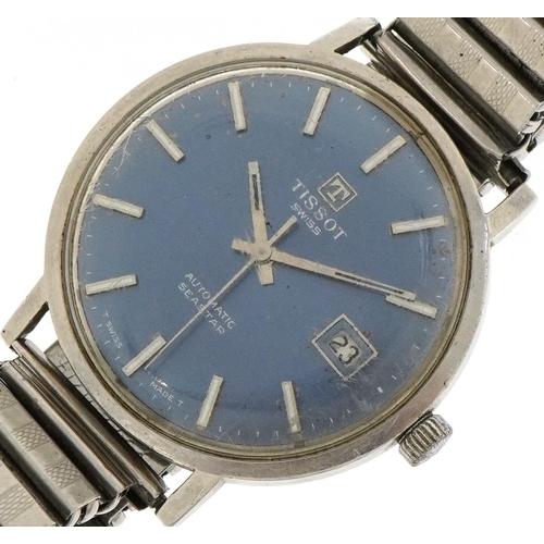 3092 - Tissot automatic Seastar stainless steel cased gentlemen's wristwatch, the date adjust blue enamelle... 