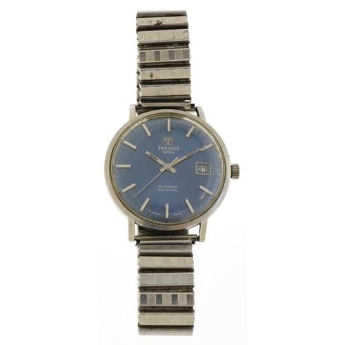 3092 - Tissot automatic Seastar stainless steel cased gentlemen's wristwatch, the date adjust blue enamelle... 