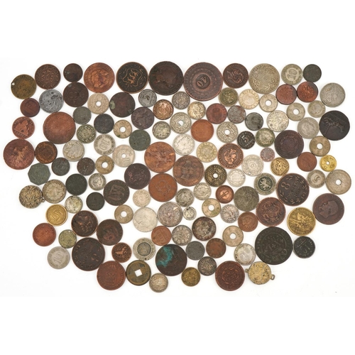 2163 - Collection of 19th century and later world coins to include silver examples