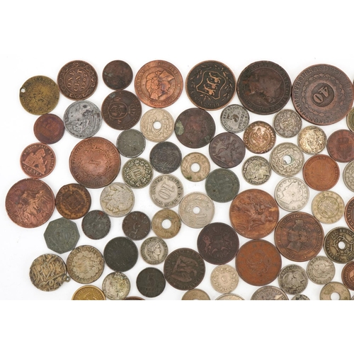 2163 - Collection of 19th century and later world coins to include silver examples