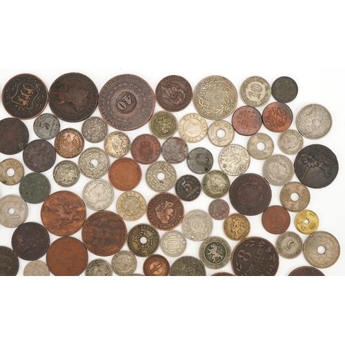 2163 - Collection of 19th century and later world coins to include silver examples