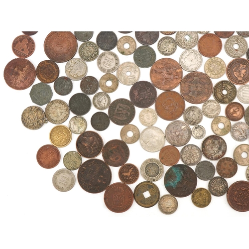 2163 - Collection of 19th century and later world coins to include silver examples