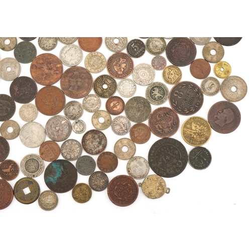 2163 - Collection of 19th century and later world coins to include silver examples