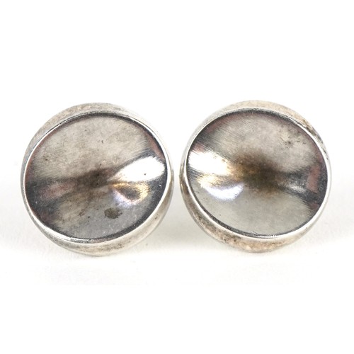 3041 - Pair of Georg Jensen sterling silver ear studs detailed Denmark 136D with later butterfly studs