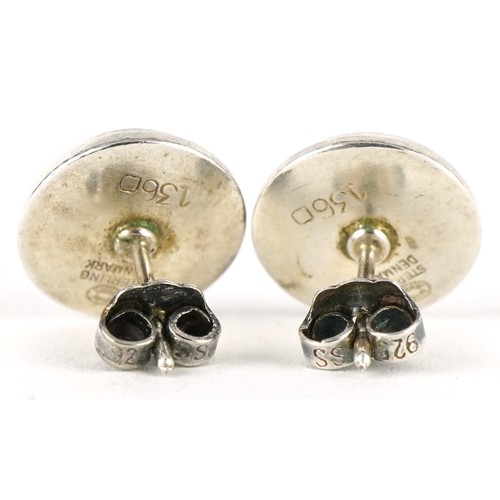 3041 - Pair of Georg Jensen sterling silver ear studs detailed Denmark 136D with later butterfly studs