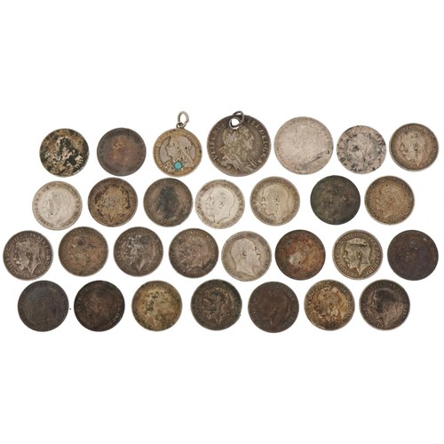 2160 - Collection of early 20th century silver coins, predominantly threepence pieces, total weight 43.6g