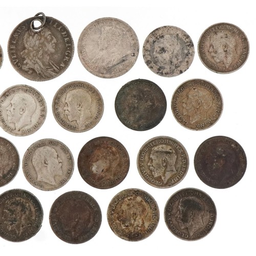 2160 - Collection of early 20th century silver coins, predominantly threepence pieces, total weight 43.6g