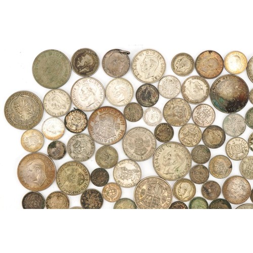 2166 - Large collection of pre 1947 British and world coins including half crowns, florins and sixpences, t... 