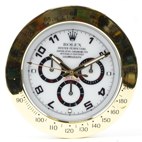 1420 - Rolex Daytona design dealer's display wall clock, 35cm in diameter