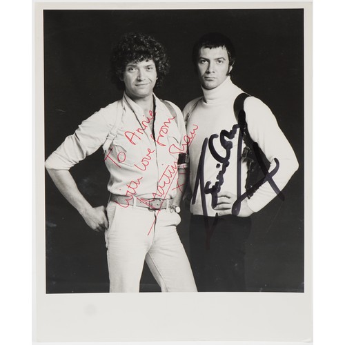 2430 - Signed black and white photograph of Martin Shaw and Lewis Collins from the Professionals, to Annie ... 