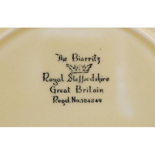 1439 - A group of  Royal Staffordshire 'The Biarritz' Art Deco hand painted dished rectangular plates, the ... 