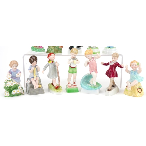 1192 - Twelve Royal Worcester Days of the Week and Months of the Year children figures, the largest 14cm hi... 