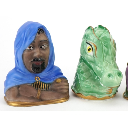 1179 - Six Royal Worcester candle snuffers including Shakespeare's Characters Othello, Shakespeare's Charac... 